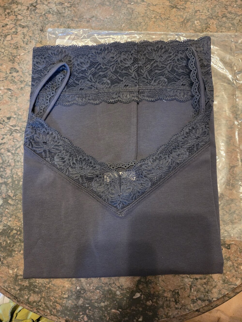 Sundance Lace Trim Camisole Tank Top - Charcoal Gray XXL